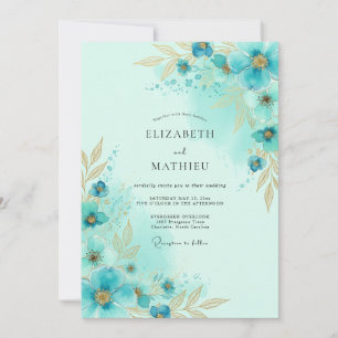 Invitación Boda Costera Luminosa Turquesa