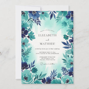 Invitación Boda Costera Negrita Turquesa