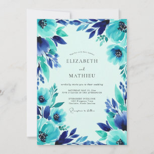 Invitación Boda Costera Turquesa Viva