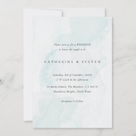 Invitación Boda costero Blue Watercolor Beach