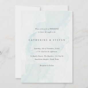 Invitación Boda costero Blue Watercolor Beach