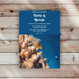 Invitación Boda costero de arrecifes de peces submarinos de l