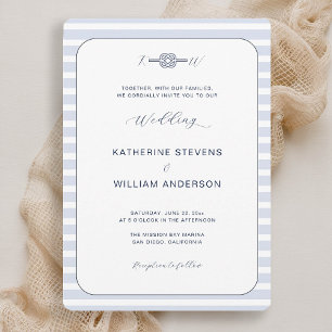 Invitación Boda costero de la caligrafía de nudo con infinito