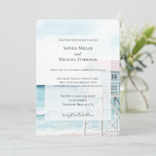 Invitación Boda costero de Ocean Beach