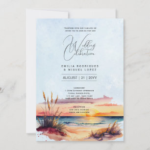 Invitación Boda costero de Sunset Beach Destination