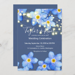 Invitación Boda Country Blue Forget-Me-Nots