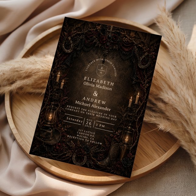 Invitación Boda Country Goth Occidental (Subido por el creador)
