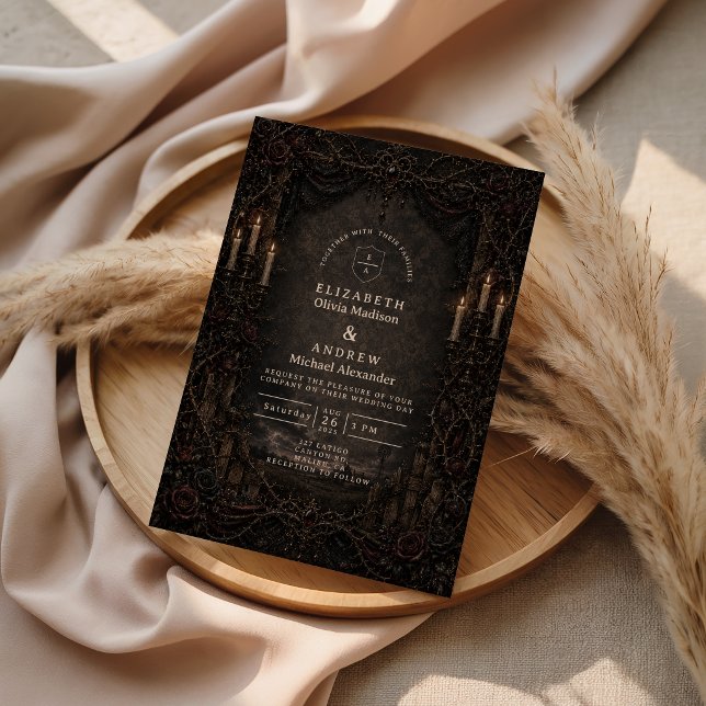 Invitación Boda Country Góthica Rústica Oscura (Subido por el creador)
