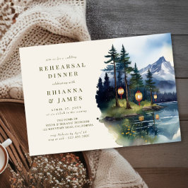 Invitación Boda Country Lake Twilight Cena