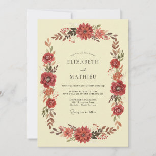 Invitación Boda Crema Dahlia Terracota