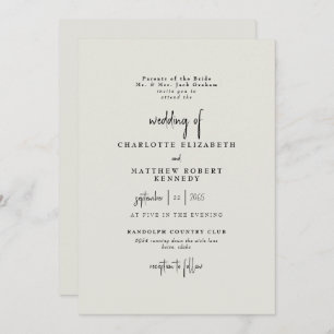 Invitación Boda Crema Fiel para siempre III