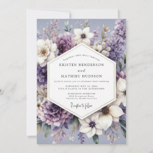 Invitación Boda Crepuscular Floral de Lavanda