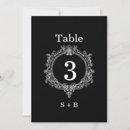 Invitación boda Cresta de follaje en blanco y negro