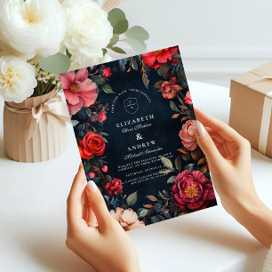 Invitación Boda Crimson Noir