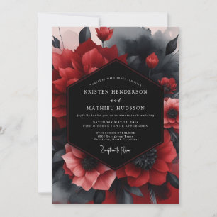 Invitación Boda Crimson Noir Bloom