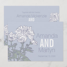 Invitación Boda crisantemo flor blanca invita a la boda