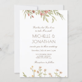 Invitación Boda cristiana de diseño floral moderno de Rubor r