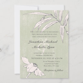 Invitación Boda cristiana de floral simple de Rubor rosa