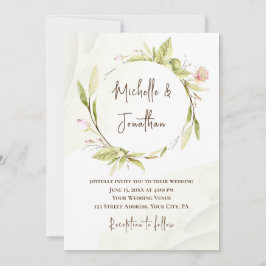 Invitación Boda cristiana de flores rosadas de Rubor