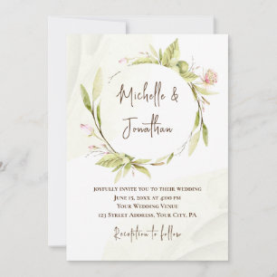 Invitación Boda cristiana de flores rosadas de Rubor