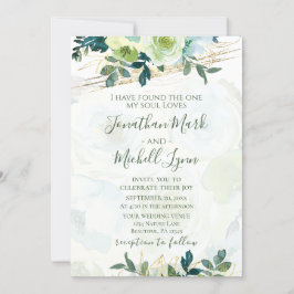Invitación Boda cristiana de la vegetación floral blanca de o