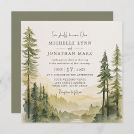 Invitación Boda cristiana de Rustic Forest Evergreens
