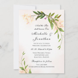 Invitación Boda cristiana del Jardín Botánico de Rubor Rosa