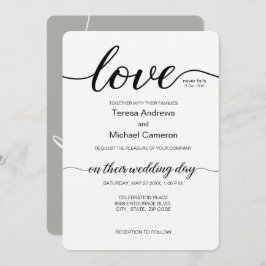 Invitación Boda cristiana gris en el guión de amor