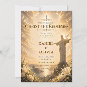 Invitación Boda Cristiana Personalizada Cristo el Redentor de