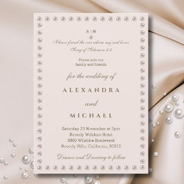 Invitación Boda Cristiana Verso de la Biblia Perla Rosa Polvo