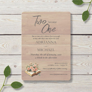 Invitación Boda Cristiana Wood Two Become One
