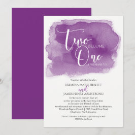 Invitación Boda cristiano acuarela morada