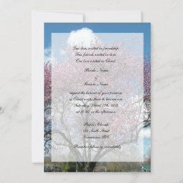 Invitación Boda cristiano, árbol floreciente de cerezo