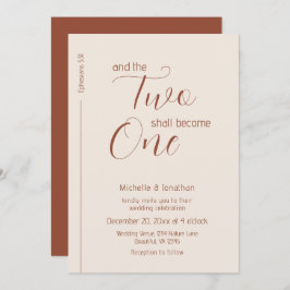 Invitación Boda cristiano de la Biblia en la escritura modern