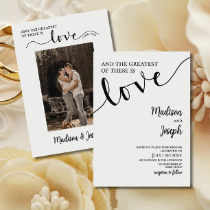 Invitación Boda Cristiano Elegante Tipografía Simple