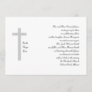 Invitación Boda cristiano Faith Hope Love Cross 2