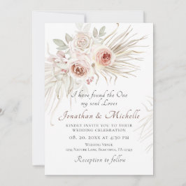 Invitación Boda cristiano floral de color rosa de Rubor