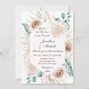 Invitación Boda cristiano floral de color rosa de Rubor