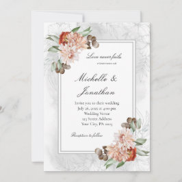 Invitación Boda cristiano floral de eucalipto rosa Rubor