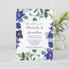 Invitación Boda cristiano floral morado de raza blanca