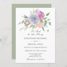 Boda cristiano floral simple morado rosado de Rubo