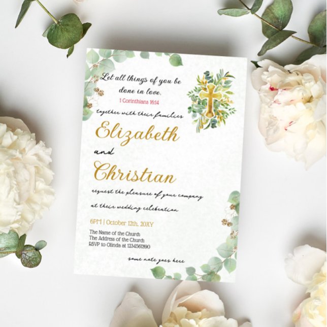 Invitación Boda cristiano simple y hermoso (Subido por el creador)