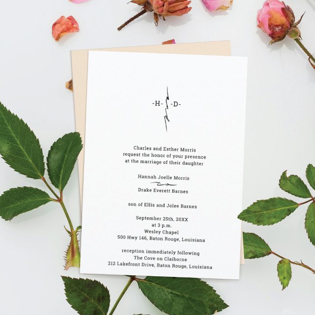 Invitación Boda cruzado de Moda con letras de monograma (Subido por el creador)