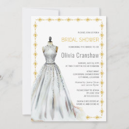 Invitación Boda Crystal Look Gown Bridal Shower