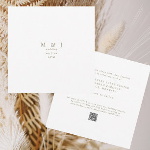 Invitación Boda Cuadrada Blanca Moderna y Elegante