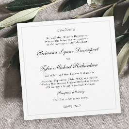Invitación Boda cuadrado de elegancia simple clásico