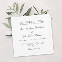 Invitación Boda cuadrado de elegancia simple clásico