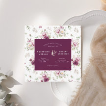 boda cuadrado floral del jardín magenta