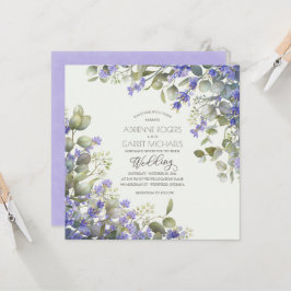 Invitación Boda cuadrado Lavender y Eucalyptus