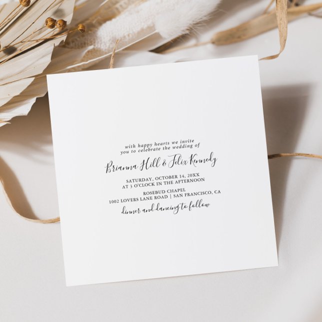 Invitación Boda cuadrado Minimalista simple (Subido por el creador)